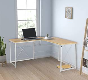 APRODZ Duane 59 x 59 inches Large L-Shaped Desk Computer Desk Corner Desk Office Desk Engineered Wood Study Table