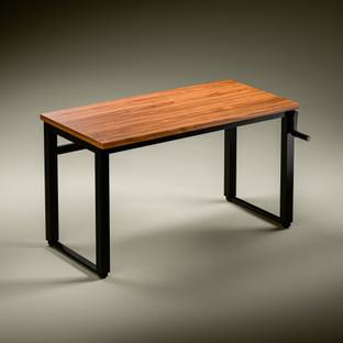 GREEN SOUL Rise Manual Height Adjustable Table|25mm Thick One Piece Top|80 KG Load Capacity Engineered Wood Study Table