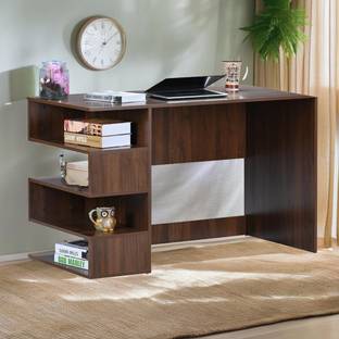 DeckUp Athena Walnut Engineered Wood Office Table