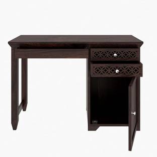 WOODSTAGE Solid Sheesham Wood Office Desk Computer Study Table with 3 Drawer and 1 Door Solid Wood Study Table