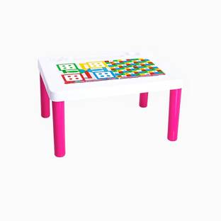 Nature Kids Plastic Study & Activity Table with Ludo Game Print for Study, Play & Fun Plastic Multipurpose Table