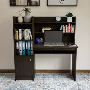 neuspace Phoenix Computer Office Table with BookShelf, Multiple Storage Compartments Engineered Wood Multipurpose Table