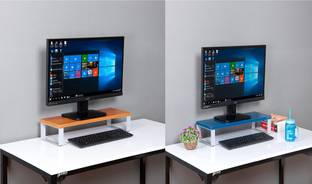 Invisible Bed Monitor Riser stand for 2 Monitors Engineered Wood Study Table