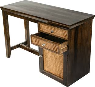 WOODSTAGE Sheesham Wood Table with 2 Drawer and 1 door Cabinet Storage for Study Room Solid Wood Study Table