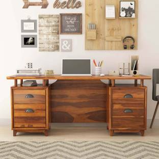 WoodenPoint study table computer desk office desk office table computer table sheesham wood Solid Wood Study Table