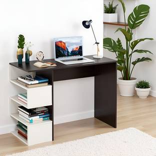FURNEASER Winsen Computer Table with 4 Shelf, Workstation WFH Table, Engineered Wood Study Table