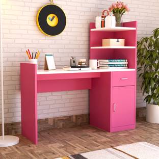 Floresta Wud Engineered Wood pink City Theme Study Table For Living Room, Office. Engineered Wood Study Table