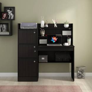 A GLOBIA CREATIONS Brook Study Table In Wenge Finish Engineered Wood Study Table
