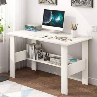 lukzer Office & Study Table (ST-004-White) Engineered Wood Study Table
