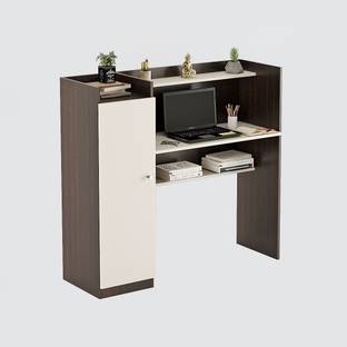 FURNEASER Florian Computer Office Table with BookShelf, WFH Workstation Desk, Engineered Wood Study Table