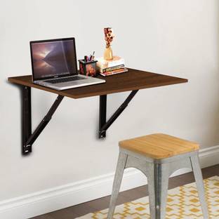 KAWACHI Laptop Folding Shelf/Study Table/Work Table/Laptop Table, Folding Shelf Wall Mounted, Collapsible Shelf Bracket Table Engineered Wood Multipurpose Table