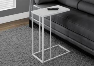 WOODIPA Sleek Black C-Table: Modern Slide-Under Sofa Side Table for Compact Living Engineered Wood Multipurpose Table