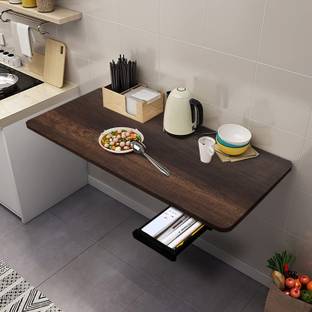 Torche Wall mounted Study table(31 inches X 16 inches) round corner ,Office Table Stand/Laptop Table Foldable- 100% Made in India..(Wenge) Solid Wood Study Table