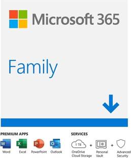MICROSOFT 365 Family 12-Month Subscription, 6 people | Premium Office apps | 1TB OneDrive cloud storage | Windows/Mac(Email Delivery - No CD)