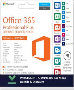 MICROSOFT Office 365 Professional Plus For 5 Users/PC (Lifetime Validity)
