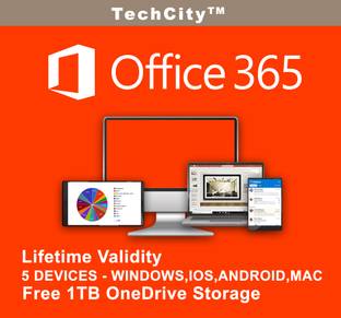 techcity Office 365 Pro Plus Lifetime Validity for PC MAC IOS & Android