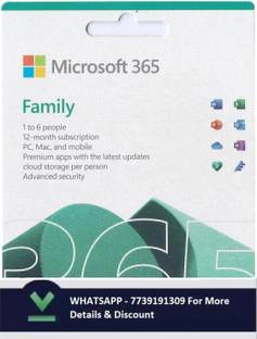 MICROSOFT 365 Family 5 User | Premium Office apps | 100 GB Storage | ( Email Delivery )