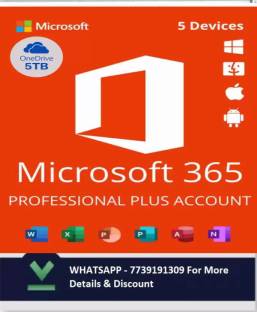 MICROSOFT Office 365 Professional Plus For 5 Users/PC (Lifetime Validity Account)