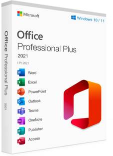 MICROSOFT Office Suit 2021 Lifetime License For Windows ( 32/64) Bit Both Support Single 1 User
