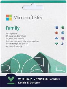MICROSOFT 365 Family 5 User | Premium Office apps | 100 GB Storage | ( Email Delivery )