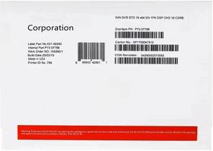 MICROSOFT Windows Server 2019 Standard DVD Pack 16 Core ( 1 User, Lifetime ) 2019 WATSAPP 8248820033 For More Discount 64 Bit