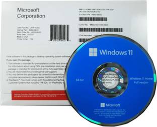 MICROSOFT Windows 11 Professional (1 User, Lifetime Validity) License Key & OEM DVD Pack Retail license 64/32 Bit