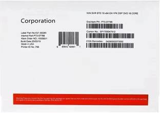 MICROSOFT Windows Server 2019 Standard DVD Pack 16 Core ( 1 User, Lifetime ) Lifetime Validity and Transferable Key 64 Bit