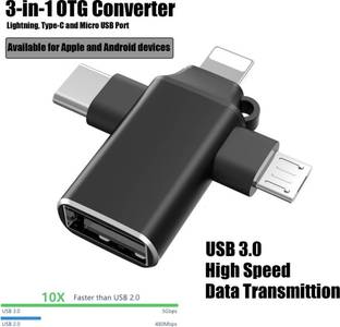 SSVOCATIONPOINT USB Type C, Micro USB, USB, Lightning OTG Adapter