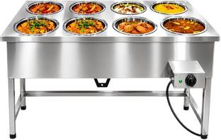 kiran 10-Litre Oven Toaster Grill OTG 8 Pot Electric & Gas Bain Marie | Food Serving Counter | 8–10 Li...
