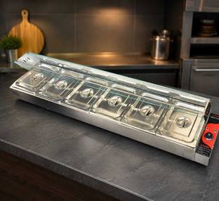 HABBIB 50-Litre Oven Toaster Grill OTG 6-Pan STAINLESS STEEL Bain Marie Food Warmer with Glass Cover, ...