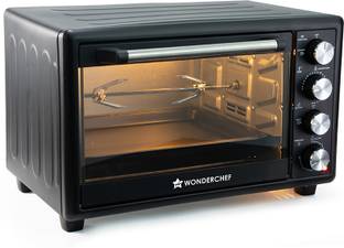 WONDERCHEF 30-Litre Oven Toaster Grill OTG with Rotisserie and Convection for Baking, Black