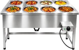 kiran 48-Litre Oven Toaster Grill OTG 8 Pot Electric Bain Marie Food Warmer, Heavy Duty Stainless Stee...