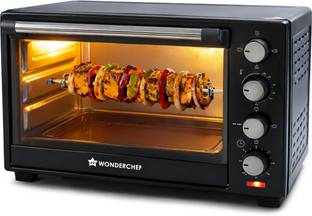 WONDERCHEF 28-Litre Oven Toaster Grill OTG with Rotisserie,Auto-shut off, heat-resistant tempered glas...
