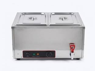 HG Enterprises 20-Litre Oven Toaster Grill OTG Commercial Electric Bain Marie 2 Pan 10L Each, SS Food ...