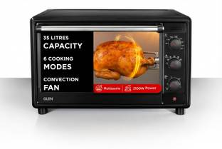 Glen 35-Litre Oven Toaster Grill OTG OTG -35 L Motorized Rotisserie, Convection Fan, 2100W - Black (SA...