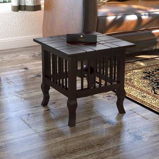 WoodenTwist Solid Wood Cube Ottoman