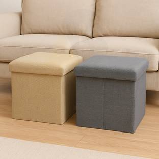 ABTRIX WITH AB Fabric Cube Ottoman