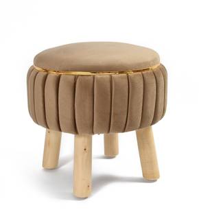 Brown Wood Foam Standard Ottoman