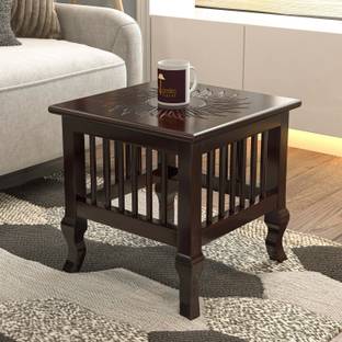 WoodenTwist Solid Wood Cube Ottoman