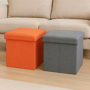 ABTRIX WITH AB Fabric Cube Ottoman