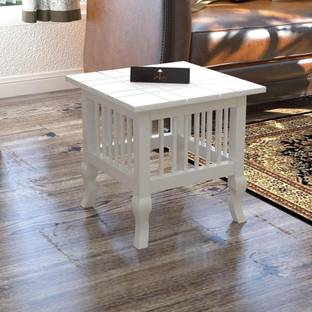 WoodenTwist Solid Wood Cube Ottoman