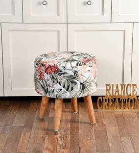 RIANCE CREATIONS Solid Wood Standard Ottoman