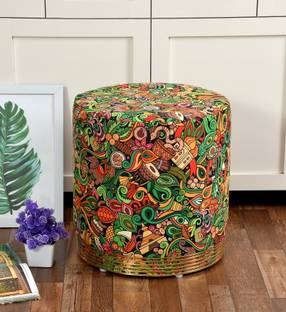 RIANCE CREATIONS Solid Wood Standard Ottoman