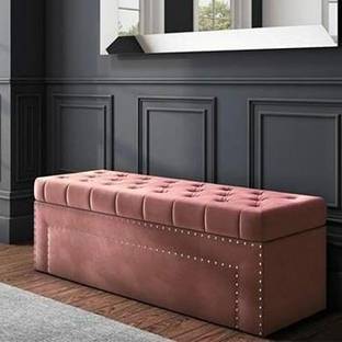 Arcraft Sissel Upholstered Storage Bench Sofa Settee Storage Ottoman with Storage Solid Wood Settee