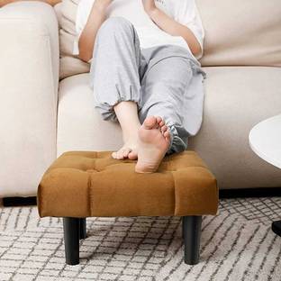 wooden luxury Fabric Pouf