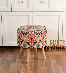 RIANCE CREATIONS Solid Wood Standard Ottoman