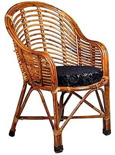 manufactree CANE HEENA SET OF 1 CHAIR WITH CUSHION Cane Cafeteria Chair