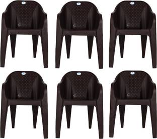 HOMIBOSS Plastic set of 6 | chairs for home, Living Rooms, & Garden Plastic Outdoor Chair