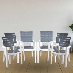 ITALICA Designer Series Comfortable Plastic Arm Chair/Double Insert Stackable Chair/ Plastic Outdoor Chair