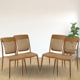 ITALICA Spine Care Plastic Chair/Matte Finish Chair for Home/Sturdy Plastic Chair Set/ Plastic Outdoor Chair